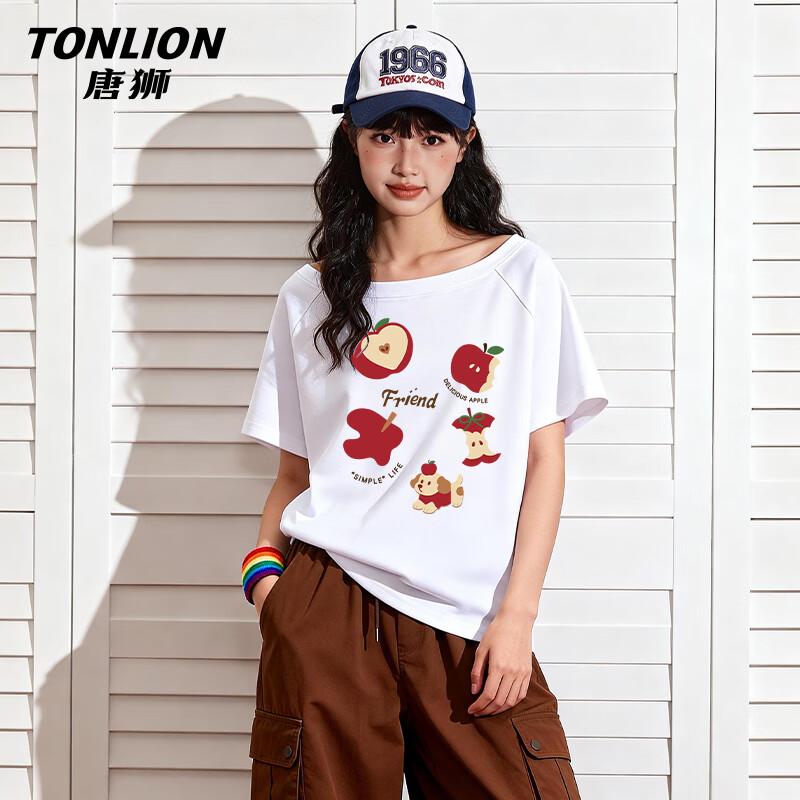 Женская футболка TonLion с принтом и открытыми плечами M