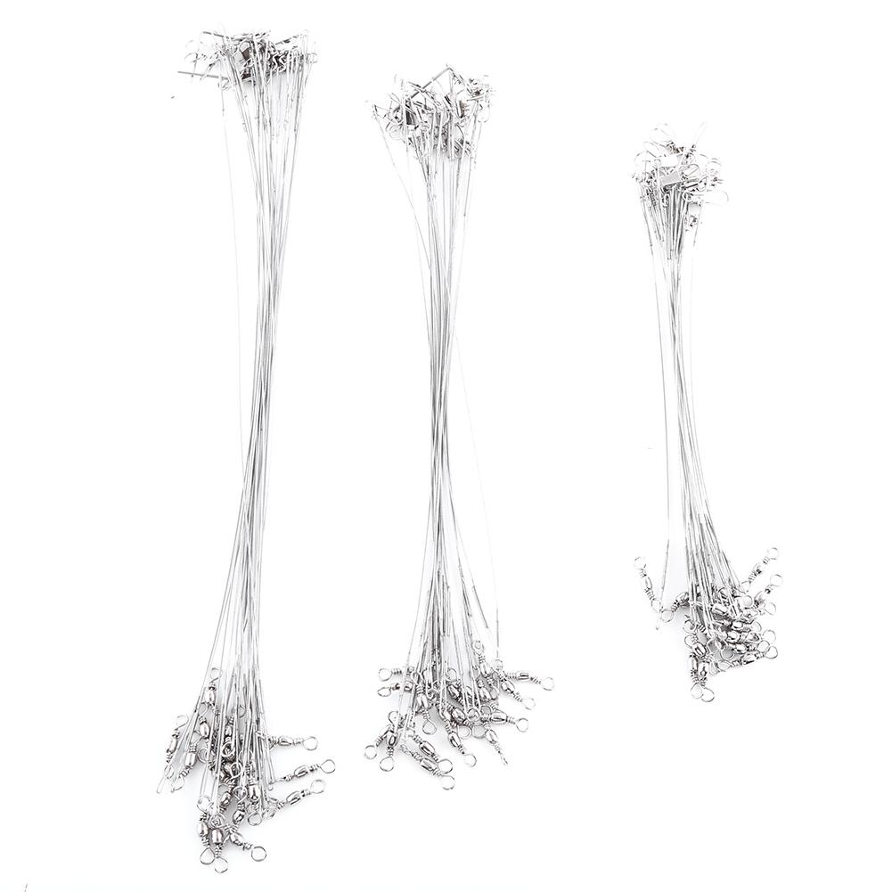 60 x Stahl Angelköder mit Drahtvorfach 15-25cm Angel-Draht Werkzeugsatz(Silber)