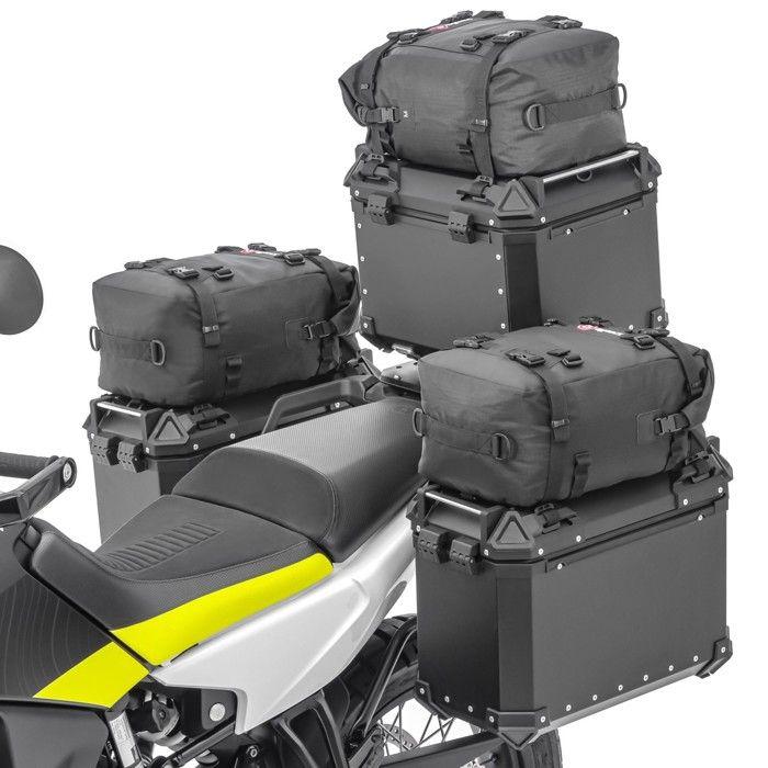 Set 3x Sacoche de couvercle pour valises laterales aluminium / top case KH2
