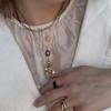 Women's Cross Natural Stone Energy Necklace: Eco-friendly, High-end Stainless Steel, Colorfast Fashion