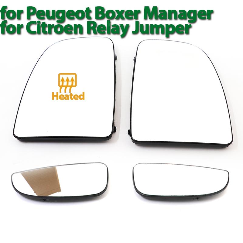 Left Right Side Heated Mirror Glass LH RH Lens Replacement for Peugeot Boxer Manager for Citroen Relay Jumper