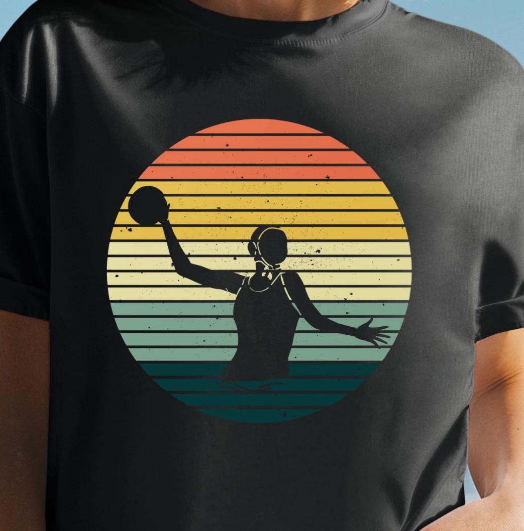 Waterpolo Player Sunset T-Shirt | Retro Women s Water Polo Tee S