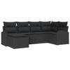 VidaXL Ensemble de Canapé de Jardin 6 pièces avec Coussins Noir Poly Rotin 3346113