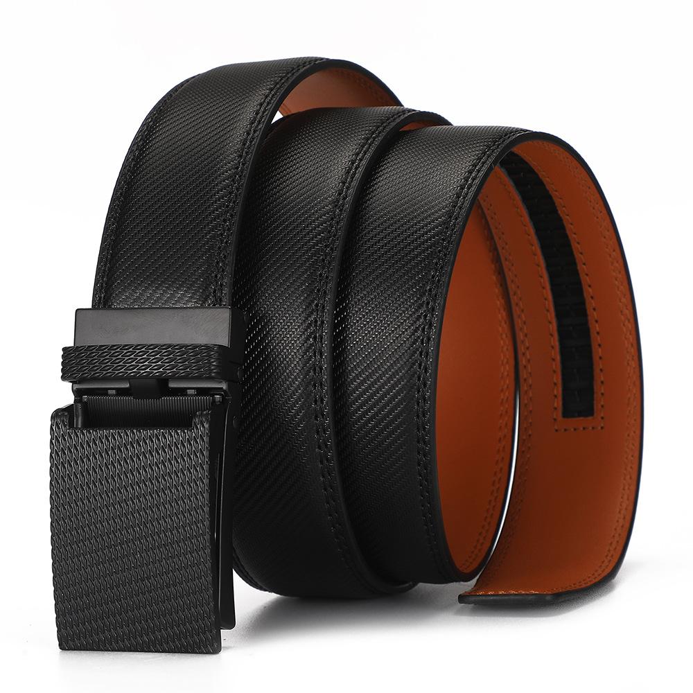 Men'S Senior Sense Viral Trends Men'S Automatic Buckle Carbon Fiber Pattern Belt Men'S Casual Belt