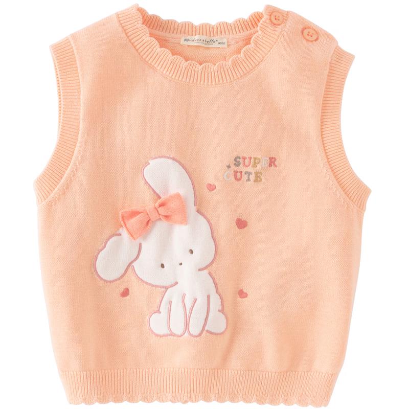 

DAVE & BELLA Baby Girls Rabbit Ear Knitted Sweater Vest 90cm