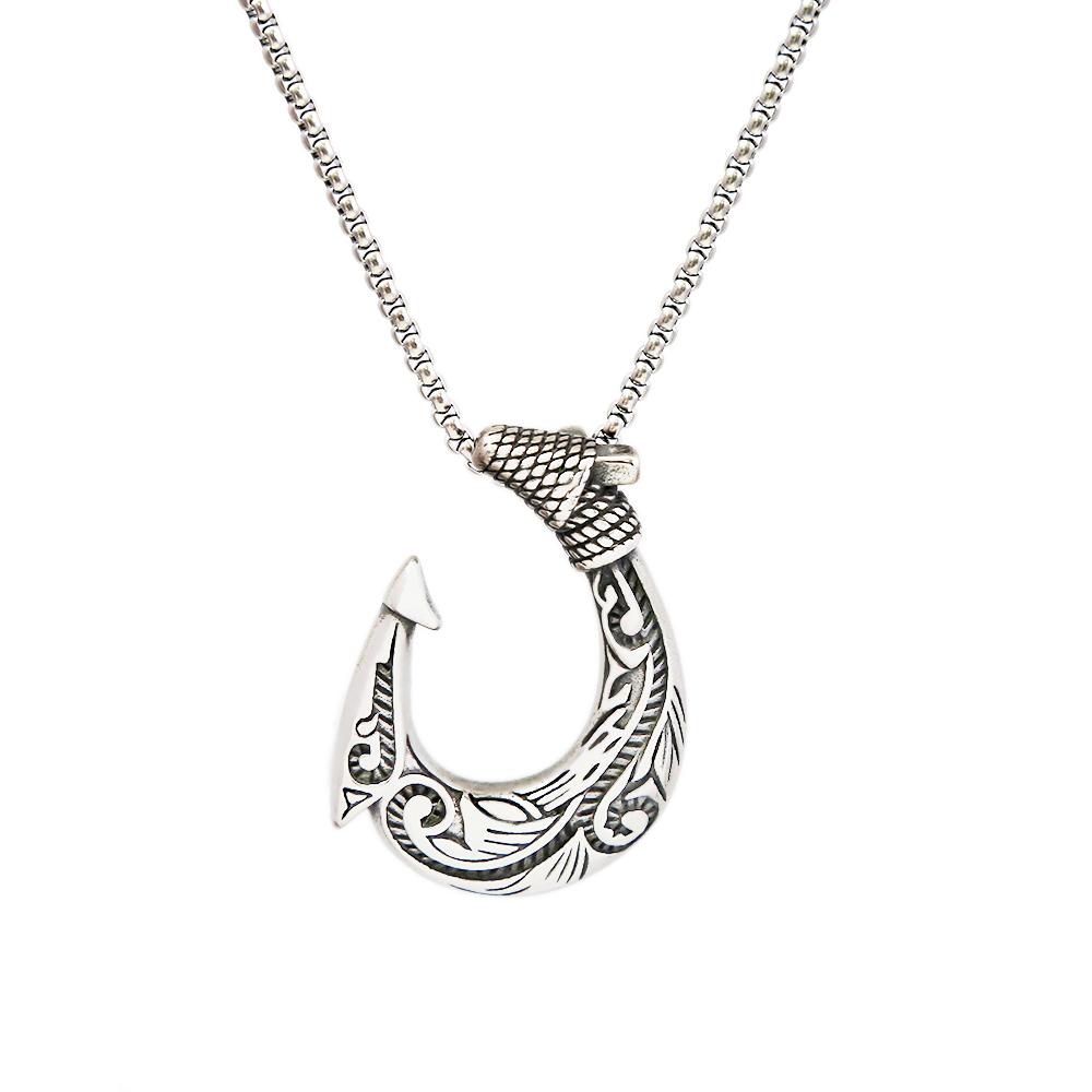 Vintage Stainless Steel Viking Anchor Hook Necklace for Men s Fashion Jewelry Viking Necklace Pendant Gift Men Chain