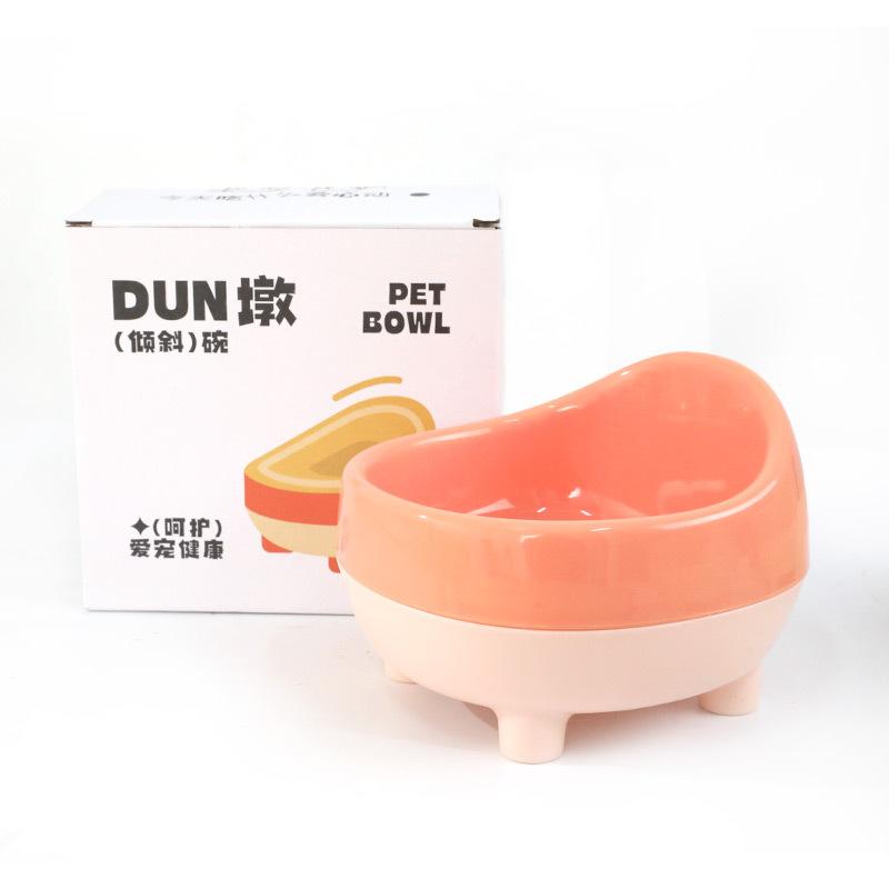 450ml Pet Bowl Flat & Slanted Neck Design Durable Cat Dog Food Water Bowl For Indoor All Season Feeding