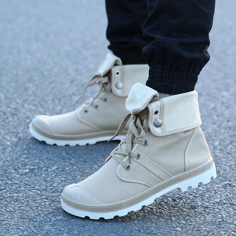Jarní Nové Pánské Boty High-Top Ležérní Plátěné Boty Pánské Outdoorové Sportovní Boty Trendy Boty