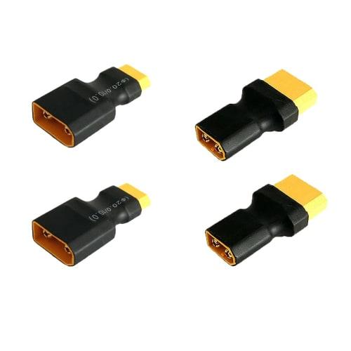 Boladge 2pcs XT90 Male Connector to XT60 Female Connector Adapter and 2pcs XT90 Female Connector to XT60 Male Connector Adapter for RC LiPo ESC