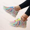 Fashion 2025 Autumn Fashion Lace Up Women's Colored Low Top Casual Single Shoes Comfortable Versatile Mesh Breathable Non Slip Sneakers