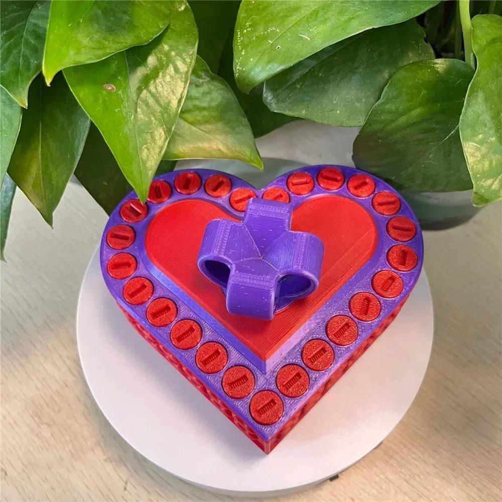 3D Printed Annoying Heart-shaped Gift Box For Valentine s Day Confession Wedding Storage Gift Ring Necklace
