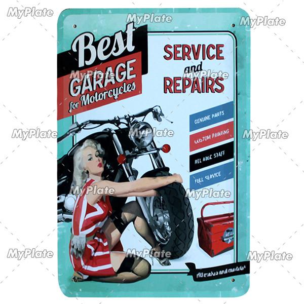 Garage Metal Sign Vintage Plaque OilGas Tin Sign Wall Decor For Man Cave Plate Crafts Art Poster Racing Car Custom