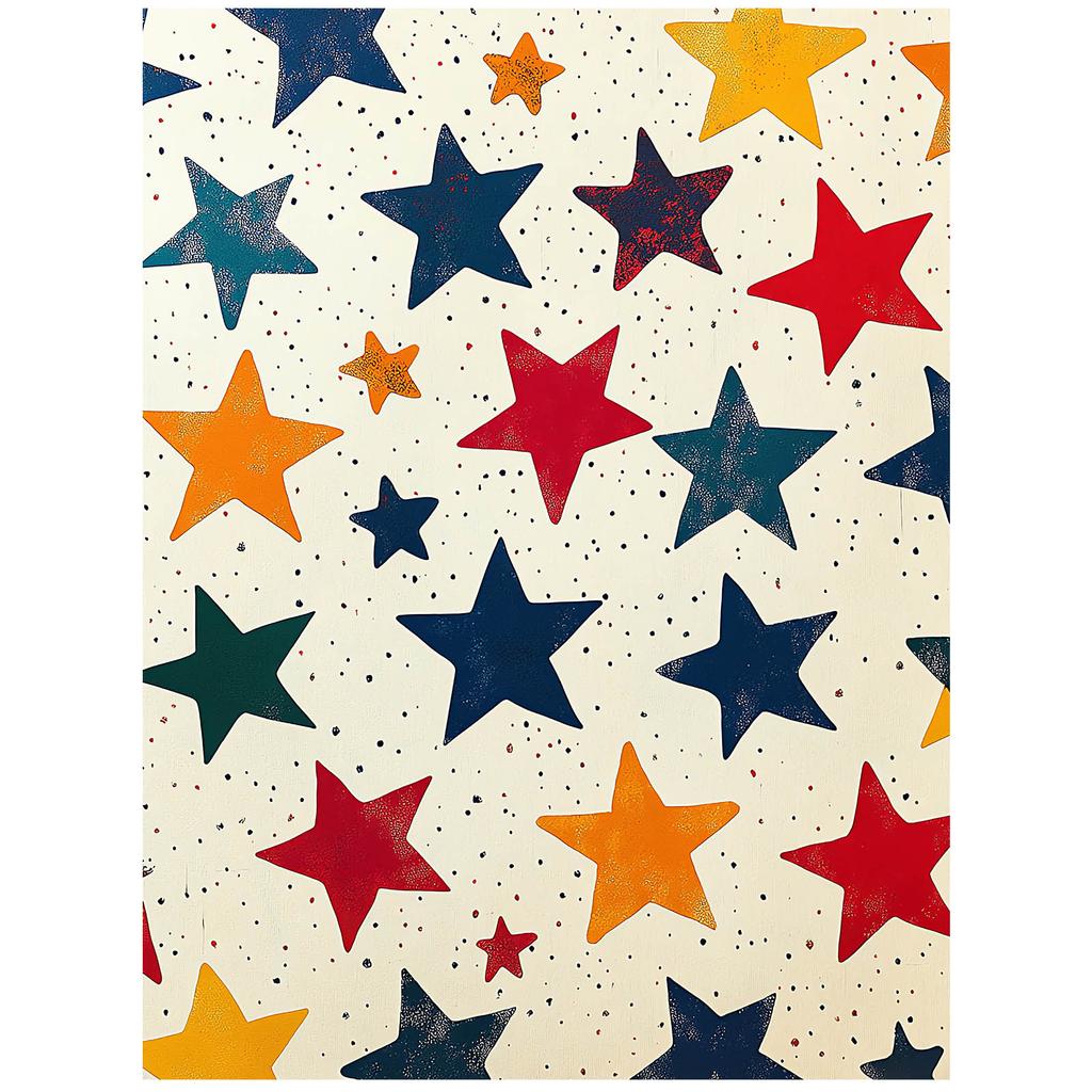 Happiness Star Poster Happiness Star Poster, 30X40 Cm, White Wooden Frame, 230 Gsm Matte Paper