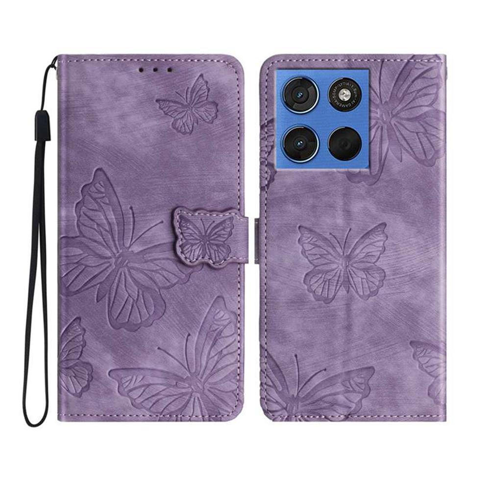 For Motorola Edge 70 5G Case Butterfly Design Flip Wallet Leather Phone Cover Skin-Touch