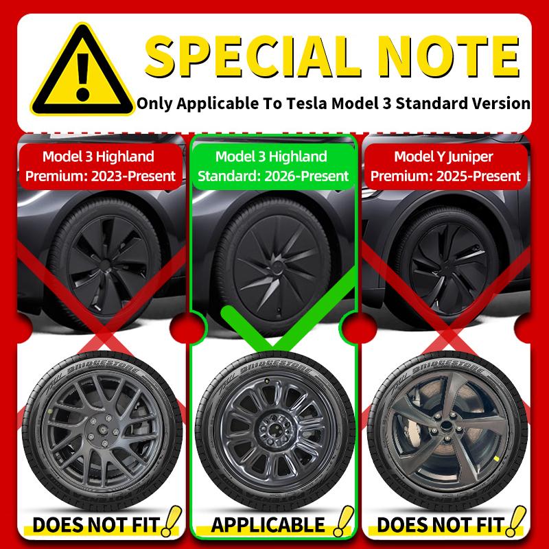 DRJQG1 4PCS for 2026 Model 3 Standard 18 inch Wheel Cover cobweb Style Hub Cover Cap Replacement Accessories Hubcaps Design for Tesla