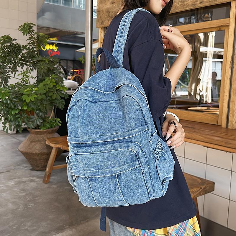 Denim Ryggsekk Dame Ryggsekk Student Skolesekk