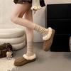 Flat-bottomed warm shoes for women, fur integrated slippers for women, lazy shoes for women in autumn and winter