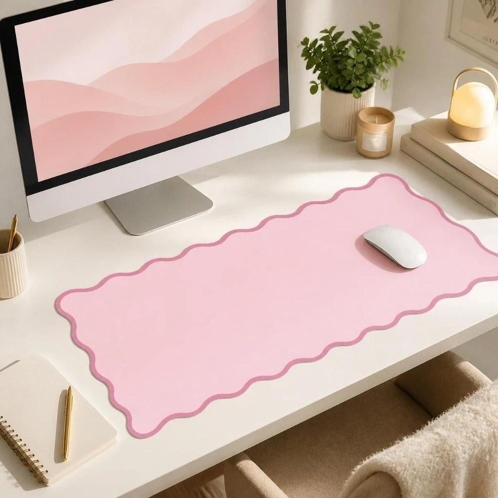 Non Slip Desk Pad PU Leather Keyboard Mat Solid Color Desktop Cover  Gaming Room