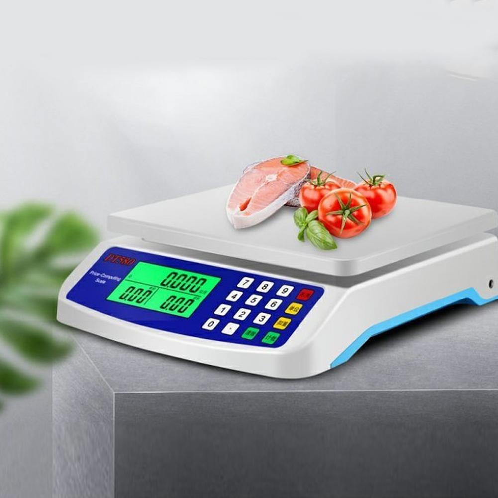 40kg/1g Commercial Food Scale LCD Display Coins Counting Scale Multi-Function Stainless Steel Counting Scale for Baking Cooking