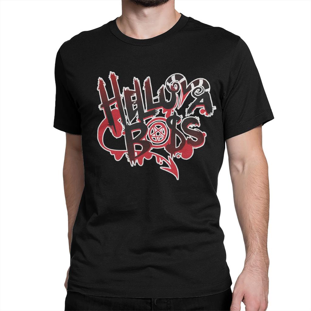 Men Women T-Shirt Loona Don't Care Dark Creative Cotton Tee Shirt Short Sleeve Helluva Boss Anime T Shirts Clothing Graphic