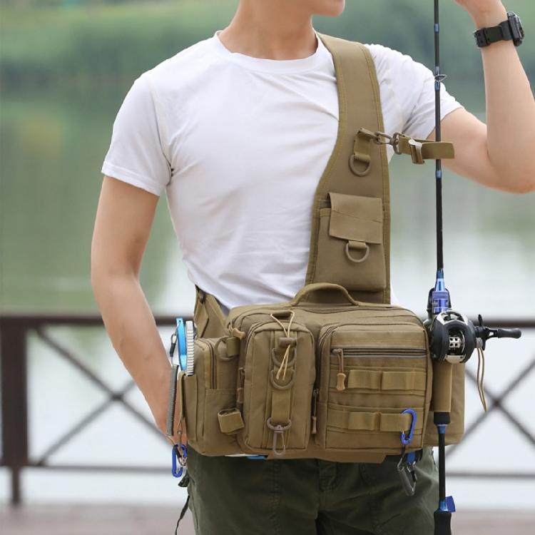 Splashproof Fishing Gear Storage Bag Fishing Tackle Backpack for Fishing Hiking Shoulder Pack Fanny Pack Nylon Bag