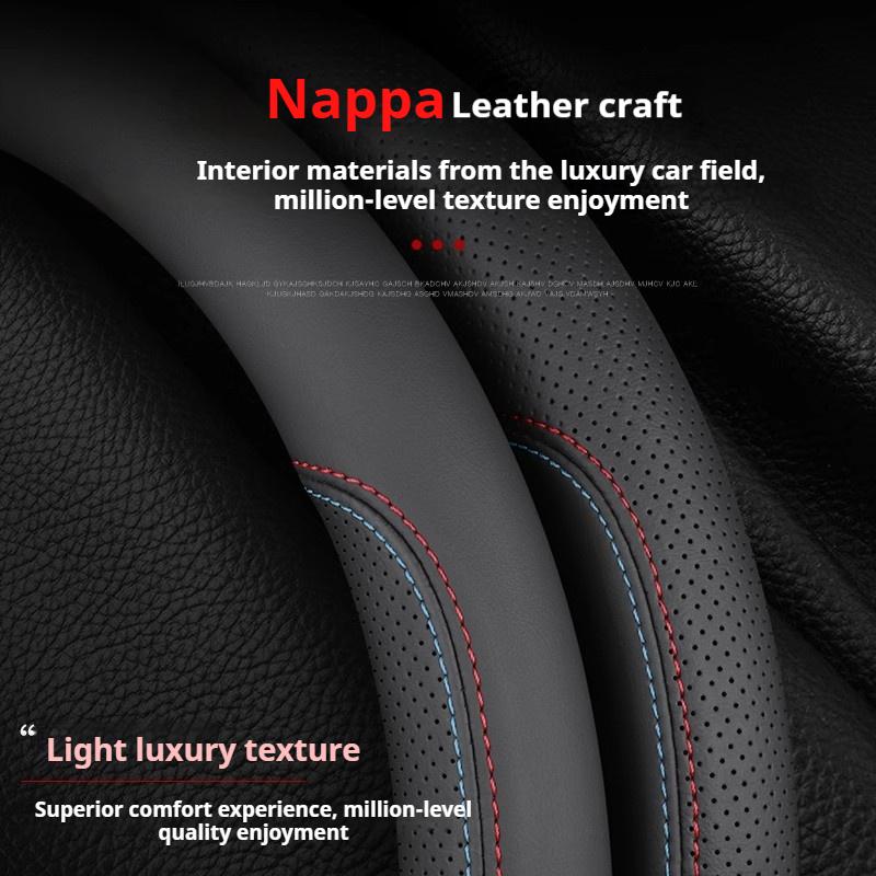 38cm Leather Car Steering Wheel Cover for Chevrolet Cruze Captiva Aveo Trax Silverado Sail Onix Equinox Groove 2025 Accessories
