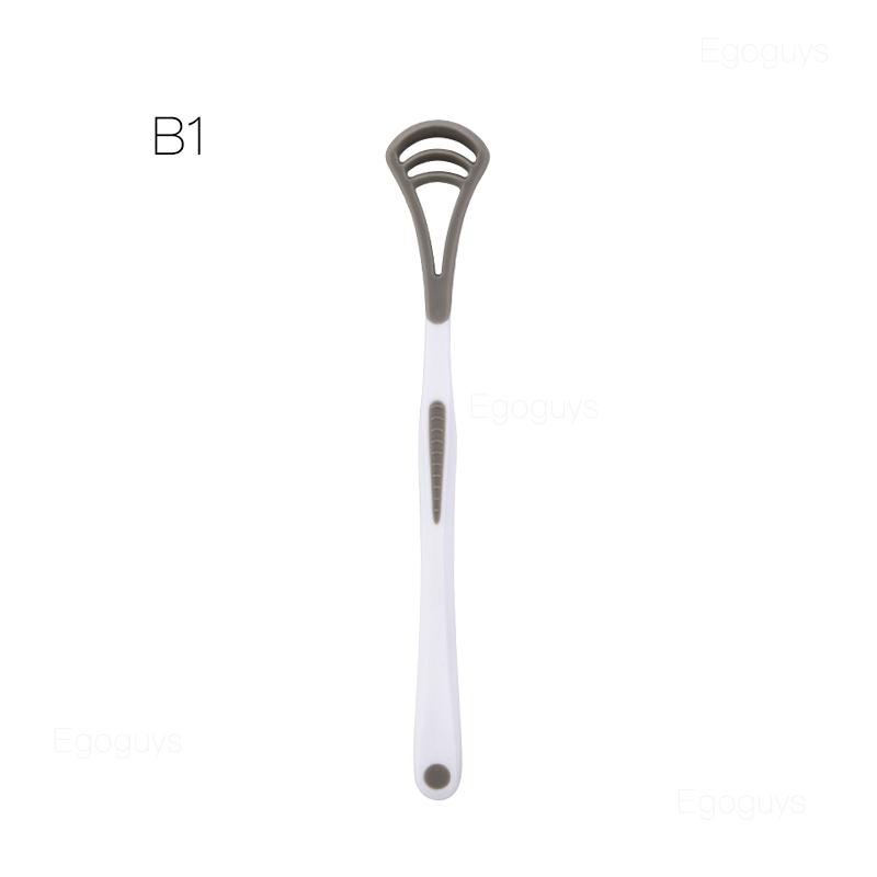 1Pc Reusable Tongue Cleaner Scraper Dual Use Oral Hygiene Toothbrush Fresh Breath Tongue Cleaning Brush