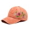 Retro Flower Embroidery Baseball Cap Washed Cotton Adjustable Baseball Hats Sunscreen Hats For Man Women