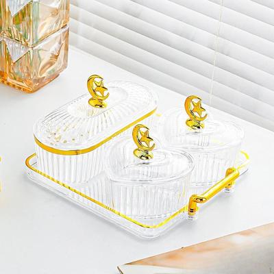Dried Fruit Plate Candy Dish with Lid Stand,Divided Serving Dish,Appetizer Plate,for Wedding