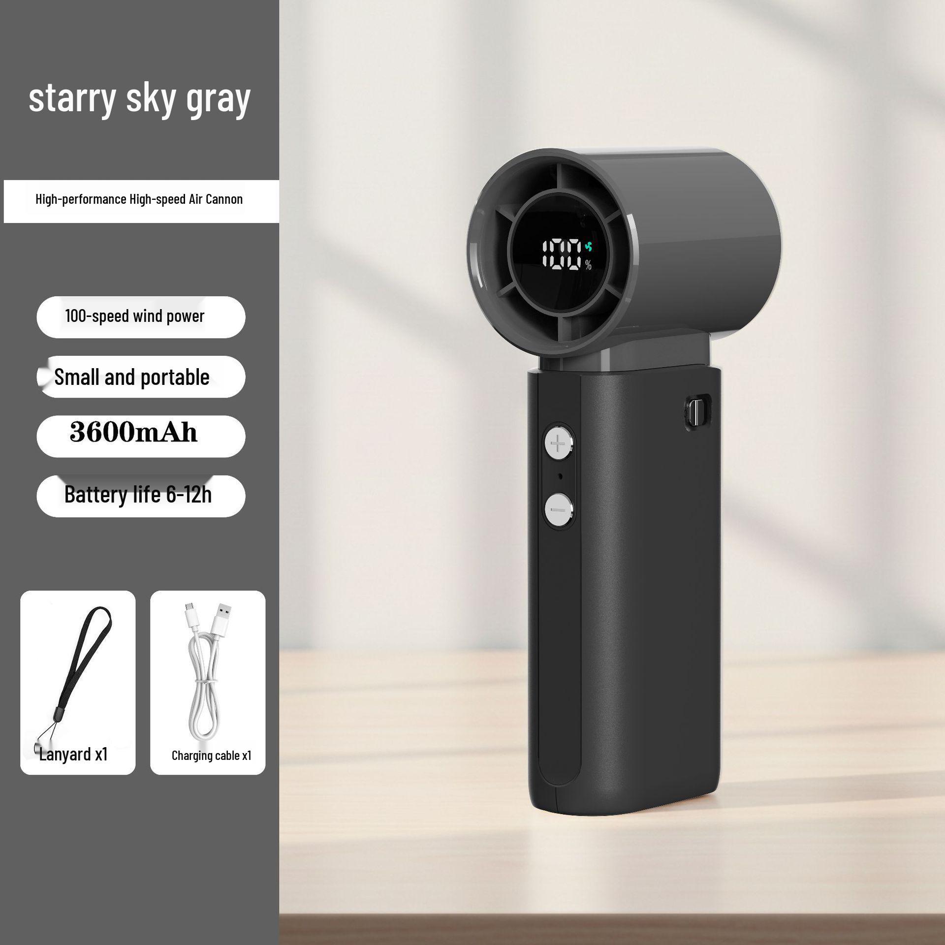 2026 Portable Mini High-Speed Fan with Digital Display & Adjustable Wind Speed 125*52*39 mm