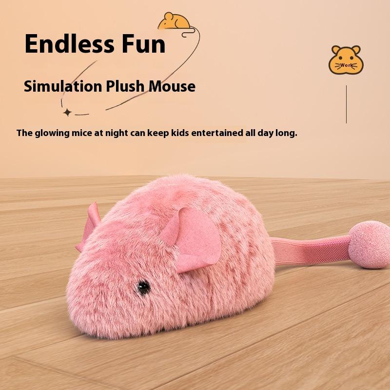 Interactive Plush Mouse Cat Toy With Night Fluorescence Simulation Mouse Cat Self Entertainment Indoor Pet Cat Toy