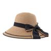 New Straw Hat Summer Adult Women Outdoor Bow Ribbon Sun Hat Outdoor Large Brim Sunscreen Girls Visor Caps