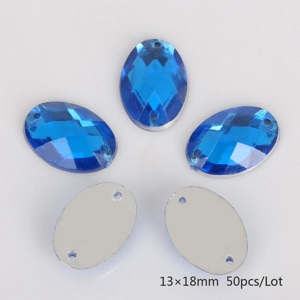 Round Multi-Faceted Acrylic Rhinestones with Double-Hole Flat-Back for Jewelry Accessories