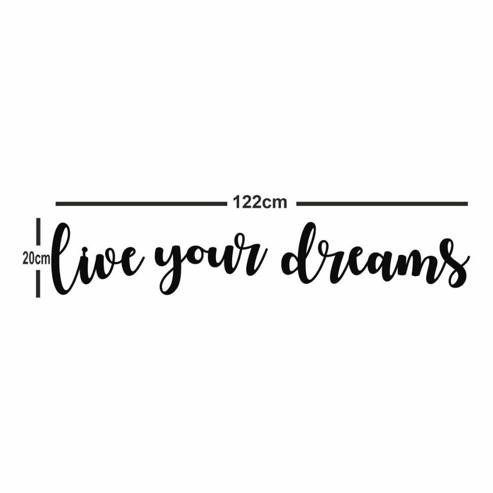 Live Your Dreams Metal Wall Decor, Metal Wall Hangings, Home Decoration, Motivational Quote, Metal Wall Art, Interior Decoration