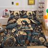 Beauty Skull Printed Comforter Cover Set Twin Size Polyester Home Bedclothes Highend Soft Duvet Cover Set