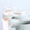 POKETLE Glass Tumbler with Lid, 330ml, Double-Walled, Heat-Resistant, Dishwasher-Safe, BPA-Free, Vidro 330, Ivory