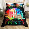 Popcorn Food Bedding Set King Queen Double Movie Theater Theme Duvet Cover Filmstrip Polyester Comforter Cover Blue Quilt Cover