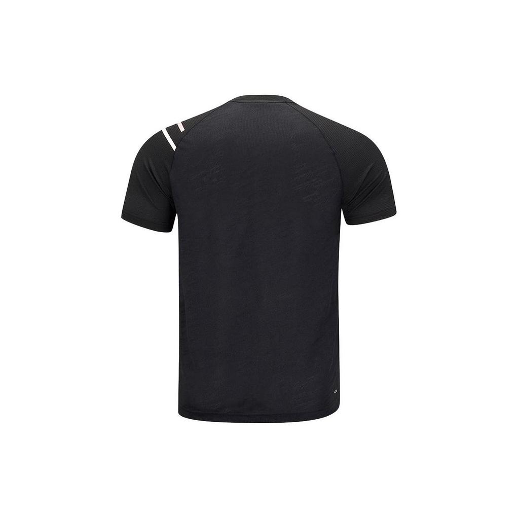 Li Ning Badminton Kollektion Raglanärmel T-Shirt Unisex Schwarz AAYU131-1
