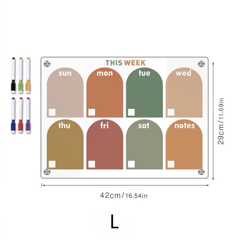 Acrylic Magnetic Memo Board For Fridge Clear Dry Erase Board For Fridge With Weekly Meal Planner For Refrigerator