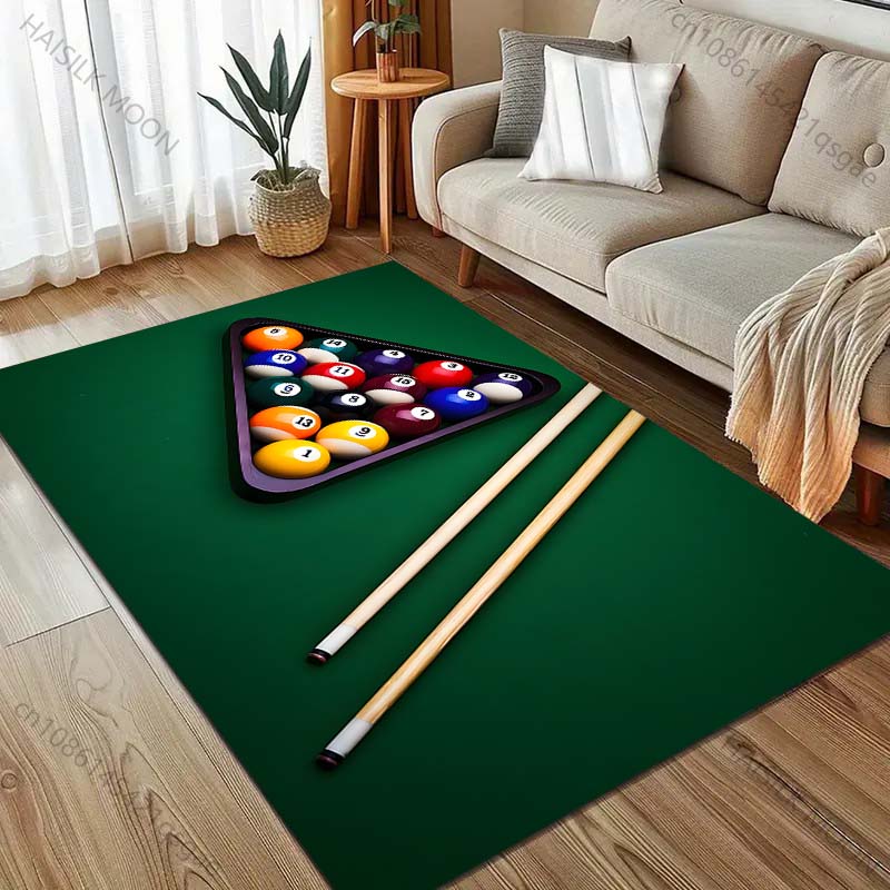 HD Snookered Billiard Balls Print Carpet for Living Room Bedroom Sofa Doormat Decor Sofa Table Area Rug Non-slip Floor Mat