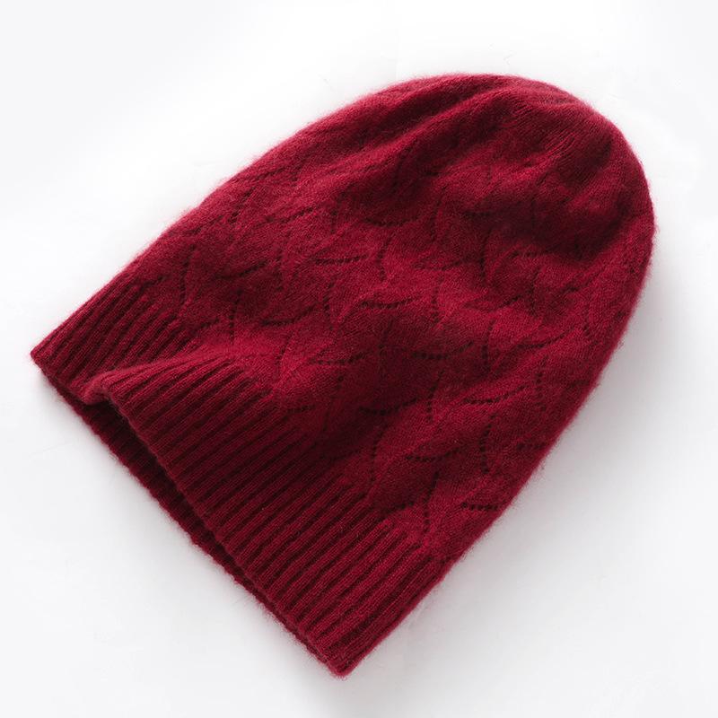 Soft Cashmere Autumn and Winter New Style Women's Double Layer Thickened Casual Ear Protection Pile Hat Fashionable Knitted Hat