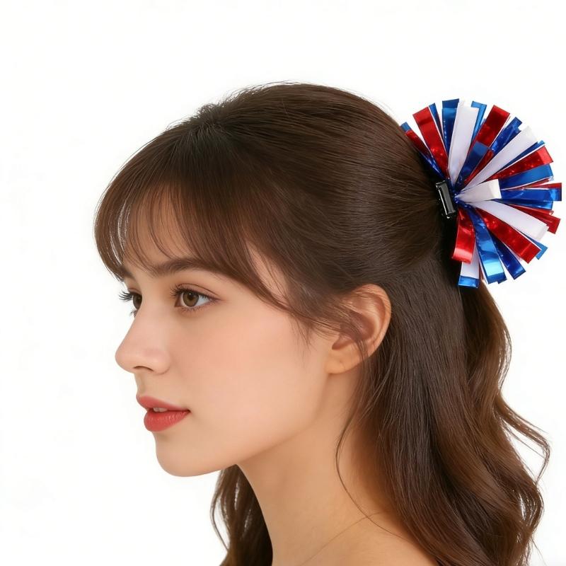 Hair Barrette Unique Patriotic Tinsel for Women Men Photo Props Western Hairpin Headwear Hair Ornaments