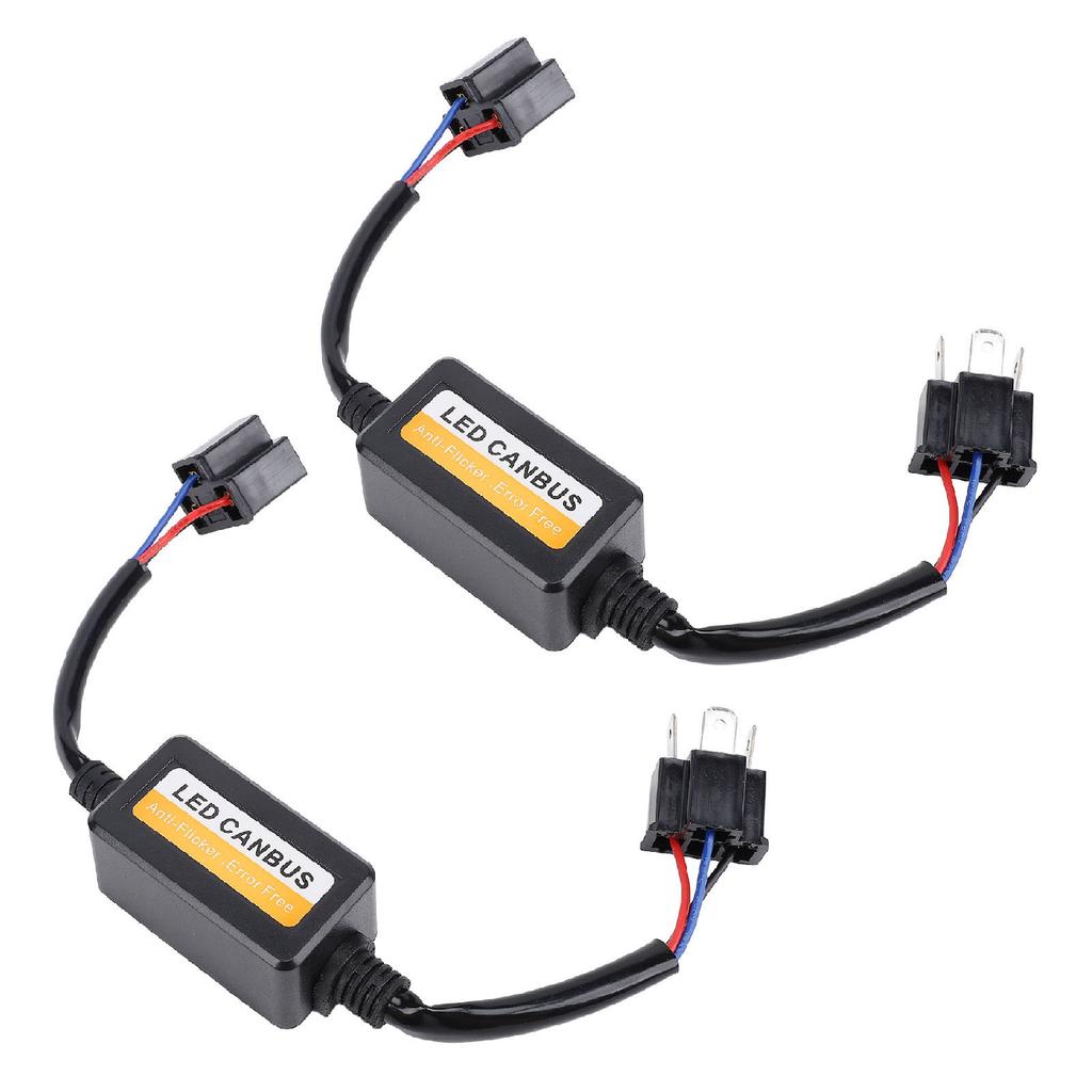 2pcs H4 LED CANbus Decoder DC 9 to 16V Plug and Play Anti Flickering LED Headlight Resistor Decoder