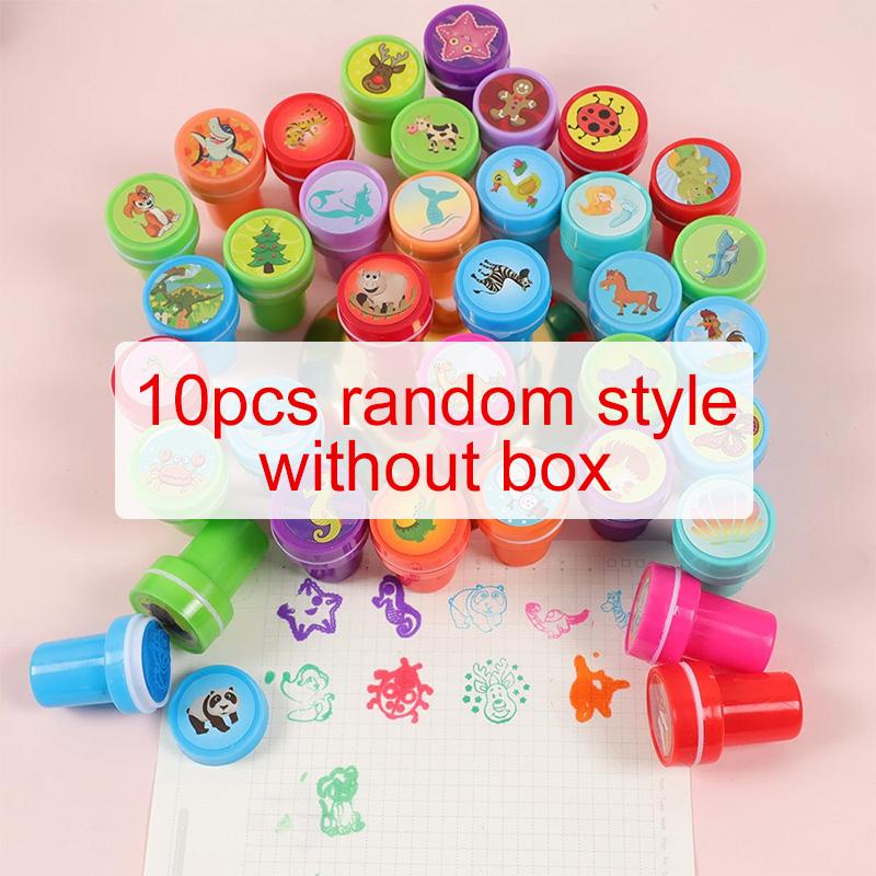 

10/30pcs Scrapbook Seal Cute Cartoon Bright-colored Stamps Self Inking Party Favors Birthday and Holiday Gathering Gift TMZ