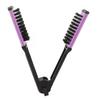 Double Brush Comb Soft Bristles Prevent Static Clamp Hair Brush Straightener with Ergonomic Handle for Hairdressing