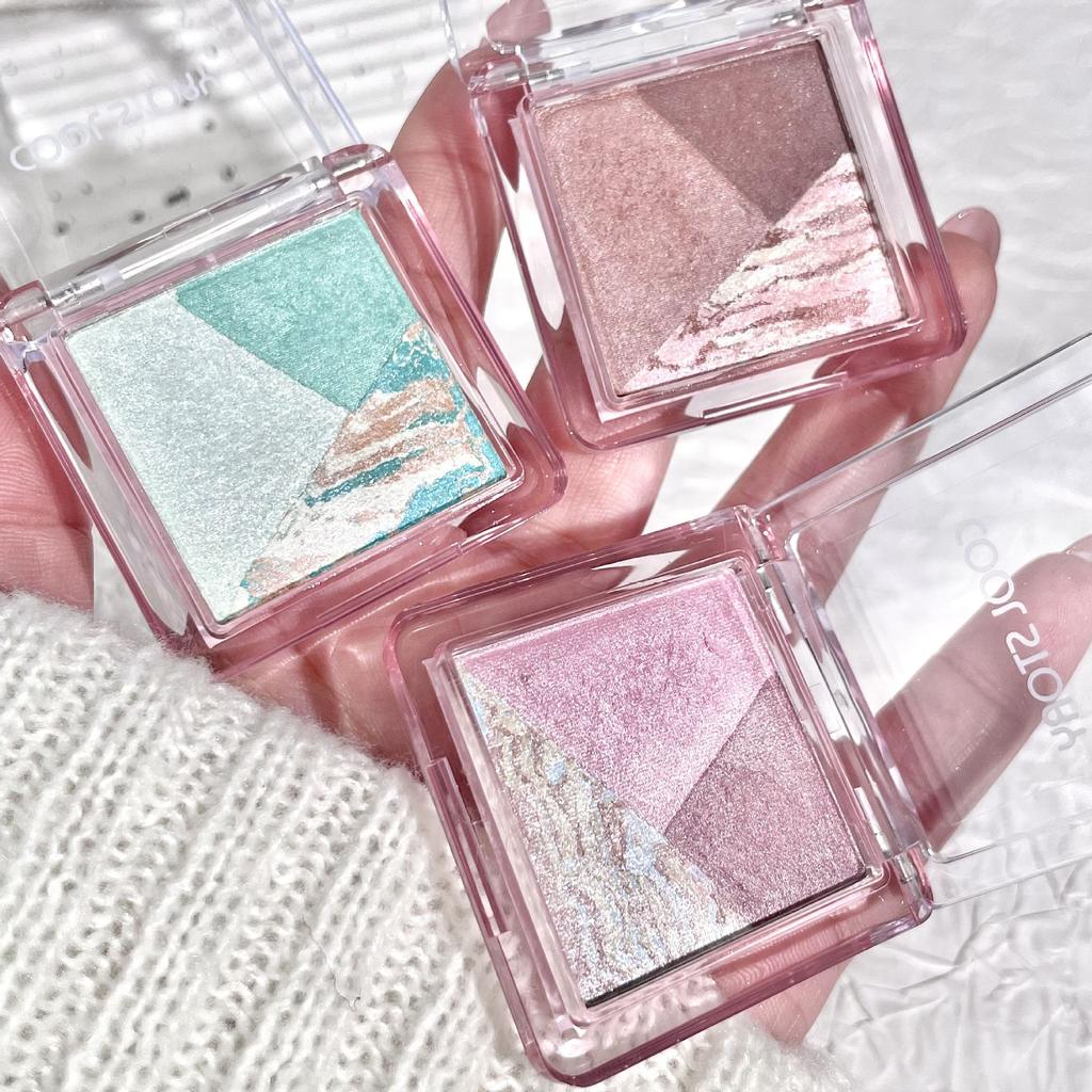 3-color Caramel Chocolate Eyeshadow Palette Pearlescent Whitening Mini Eye Shadow Palette Waterproof Glitter Powder Set Portable