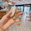 1pc Summer Cute Fruit Persimmon Beaded Wristlet Versatile Phone Case Car Keychain Bag Charm Accessory Handbag Pendant