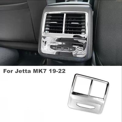 Für VW Jetta MK7 2019 2020 2021 2022 Teile Edelstahl Auto Hinten Armlehne AC Air Vent Trim Panel Dekoration