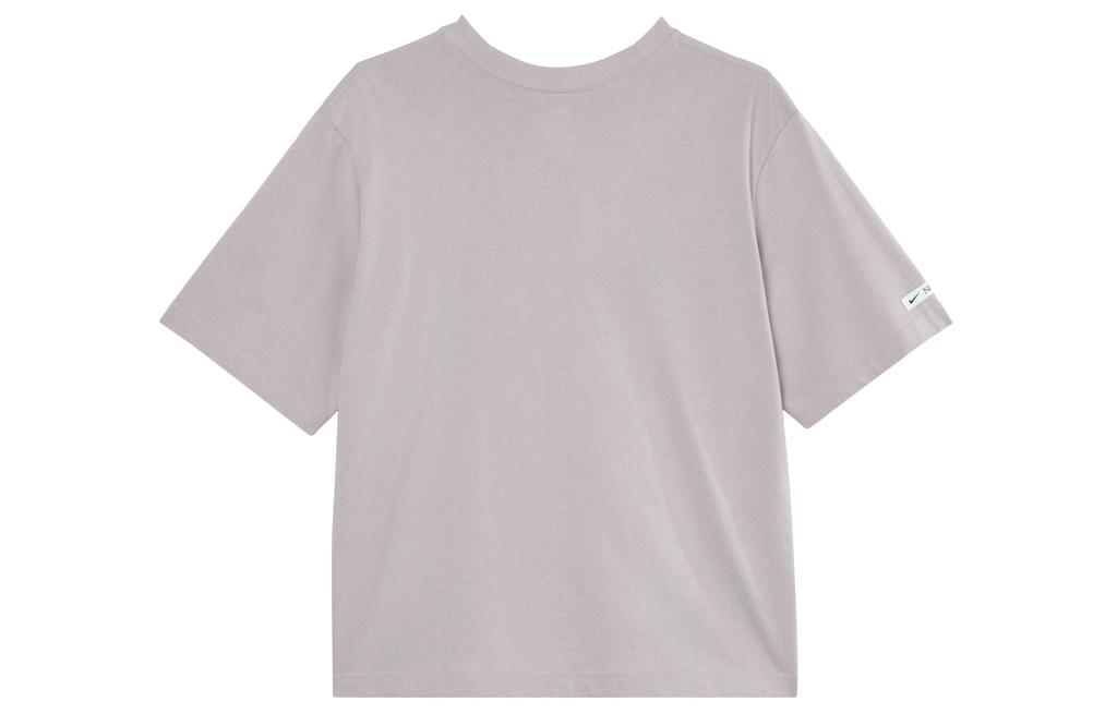 Nike Sportswear Classics Drop Shoulder Sleeve T Shirt Women's Gray Purple FQ6601-019