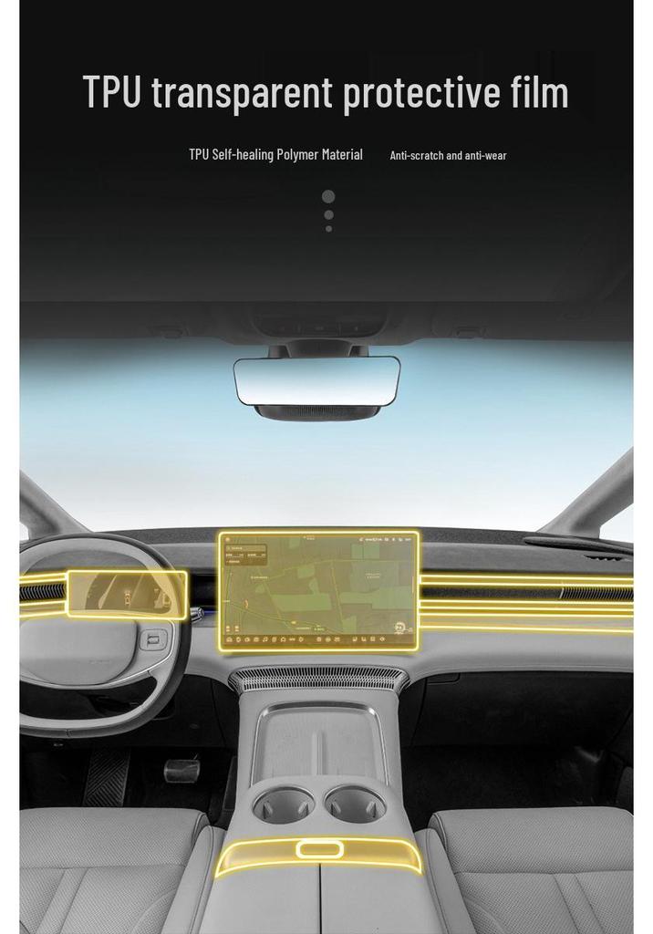 Xiaopeng X9 24-25 Screen Console Trim Sticker - Interior TPU Film